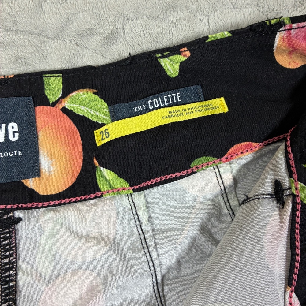 Anthropologie Maeve The Colette Peach Print Wide Leg Pants Size 26 Fruit - Picture 4 of 9